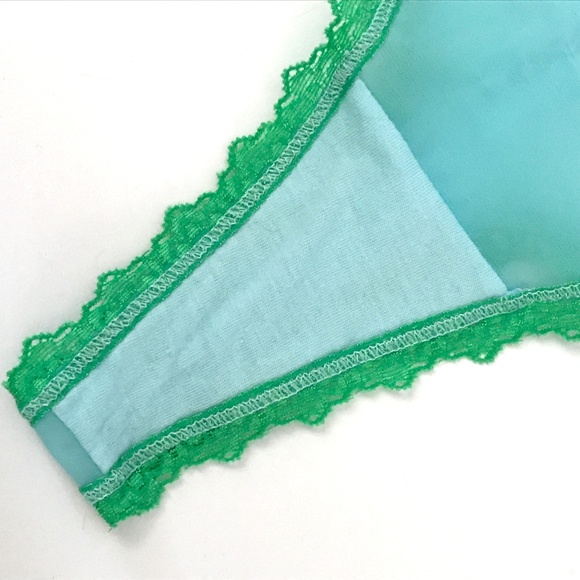 Fredrick's Red Velvet Chiffon Lace & Flirtitude Blue Green Pink - Picture 14 of 15